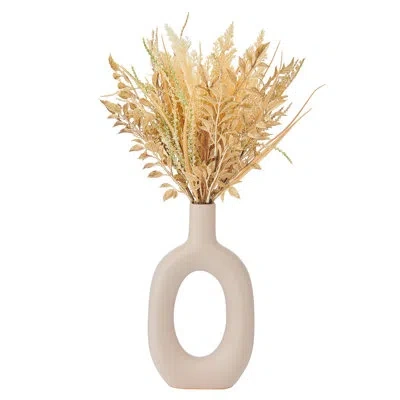 Elements Artificial Dried Arrangement In Vase In Beige