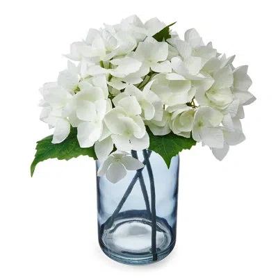 Elements Artificial Hydrangeas In Vase, 12 Inch In Neutral