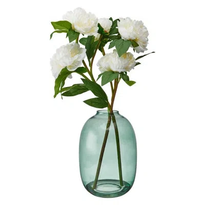 Elements Artificial Peonies In Vase, 21 Inch In White