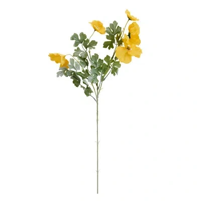 Elements Artificial Poppy Blossoms, 6 Piece, 25 Inch In Yellow