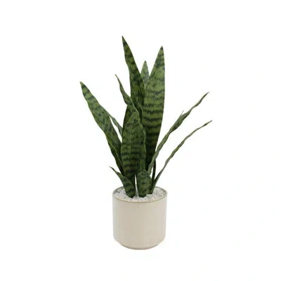 Elements Artificial Snake Plant In Pot, 22 Inch In Green