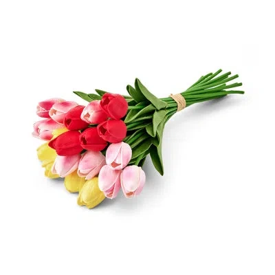 Elements Artificial Tulip Flowers, Set Of 20, 13 Inch In Multi