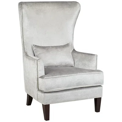 Elements Aston Silver Alligator Print Upholstered Wingback Armchair