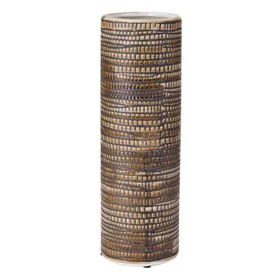 Elements Ceramic Table Vase In Brown