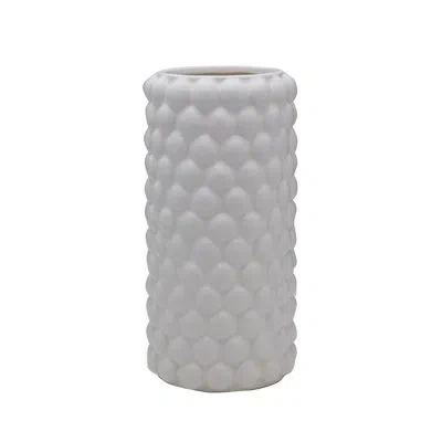 Elements Ceramic Table Vase In White