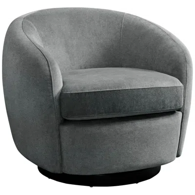 Elements Chanel 34" Wide Bristo Gray Fabric Swivel Chair