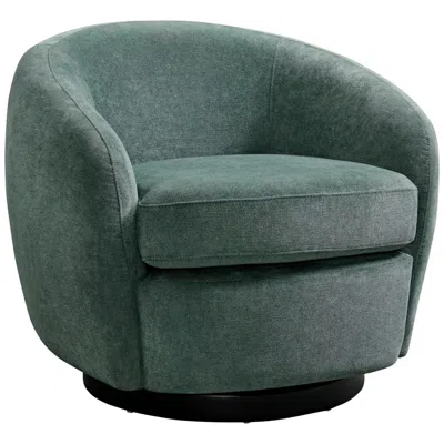 Elements Chanel 34" Wide Bristo Teal Green Fabric Swivel Chair