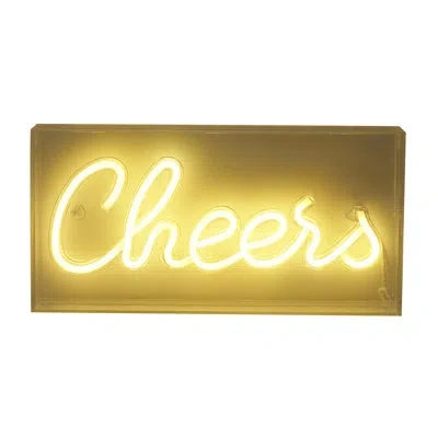 Elements "cheers" Plastic Led Neon Sign, 12x6 Inch In Clear
