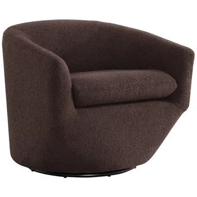 Elements Dior Feather Chocolate Boucle Barrel Swivel Chair