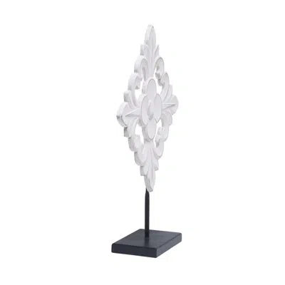 Elements Gold Metal 5 Light Scroll Design Candle Holder With Red & Gold Glass Votives In White