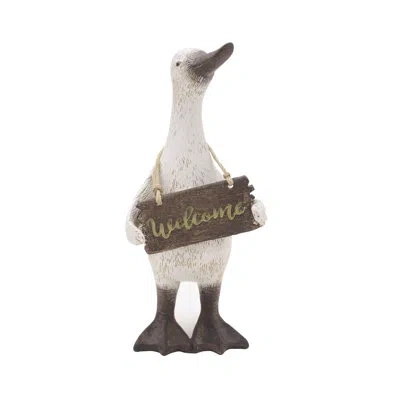 Elements Polyresin Duck Figurine In Brown;white
