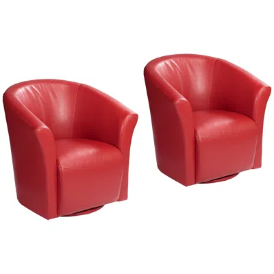 Elements Rocket Rivera Red Swivel Accent Club Chairs Set Of 2