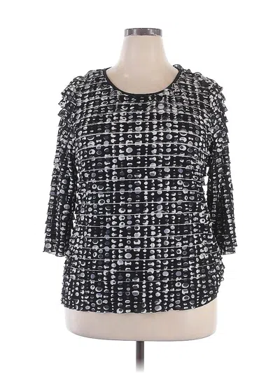 Pre-owned Elementz 3/4 Sleeve Blouse In Black