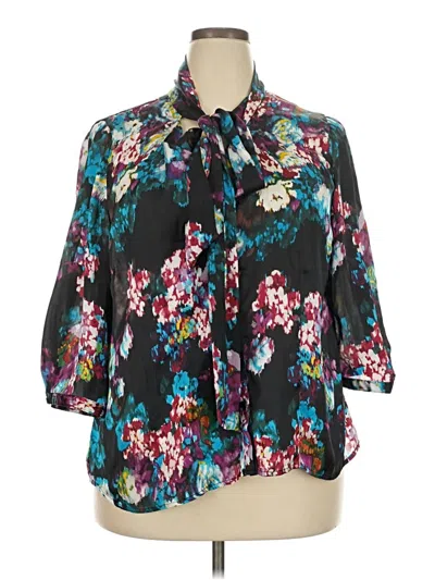 Pre-owned Elementz 3/4 Sleeve Blouse In Black