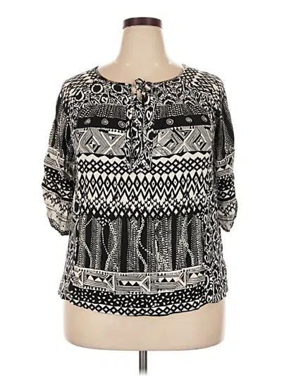 Pre-owned Elementz 3/4 Sleeve Blouse In Black