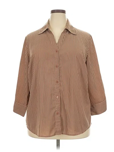 Pre-owned Elementz 3/4 Sleeve Blouse In Brown