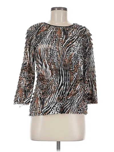 Pre-owned Elementz 3/4 Sleeve Blouse In Brown