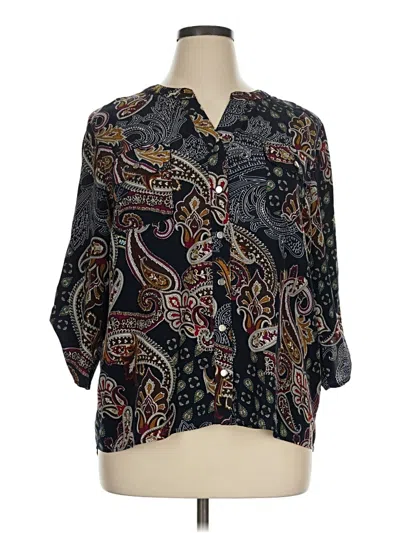 Pre-owned Elementz 3/4 Sleeve Blouse In Gray