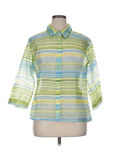Pre-owned Elementz 3/4 Sleeve Blouse In Green