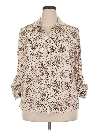 Pre-owned Elementz 3/4 Sleeve Blouse In Ivory