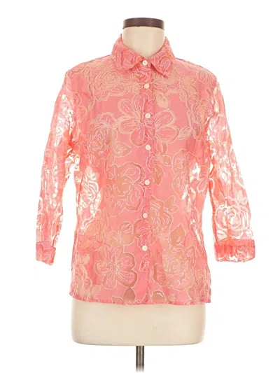 Pre-owned Elementz 3/4 Sleeve Blouse In Pink