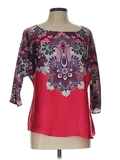 Pre-owned Elementz 3/4 Sleeve Blouse In Pink