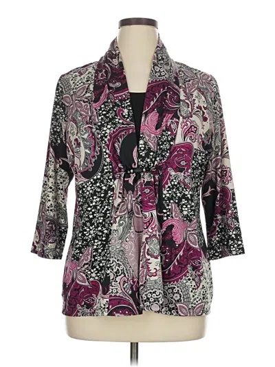 Pre-owned Elementz 3/4 Sleeve Blouse In Purple