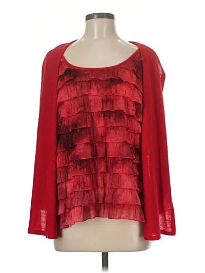 Pre-owned Elementz 3/4 Sleeve Blouse In Red