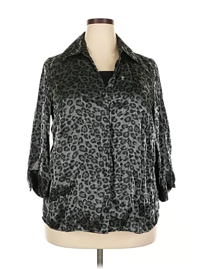 Pre-owned Elementz 3/4 Sleeve Button Down Shirt In Gray