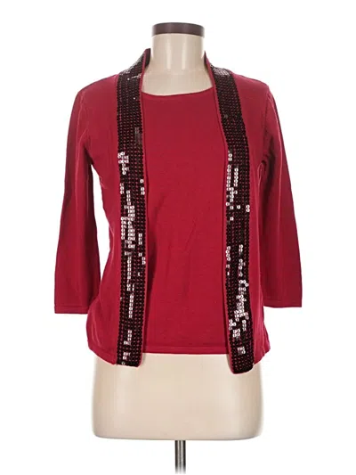 Pre-owned Elementz Cardigan Sweater In Burgundy