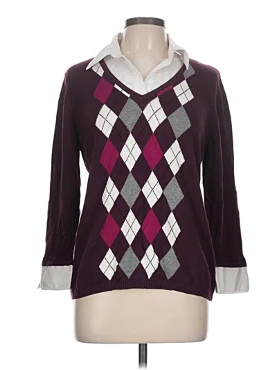 Pre-owned Elementz Cardigan Sweater In Burgundy