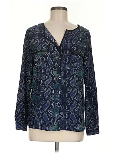 Pre-owned Elementz Long Sleeve Blouse In Blue