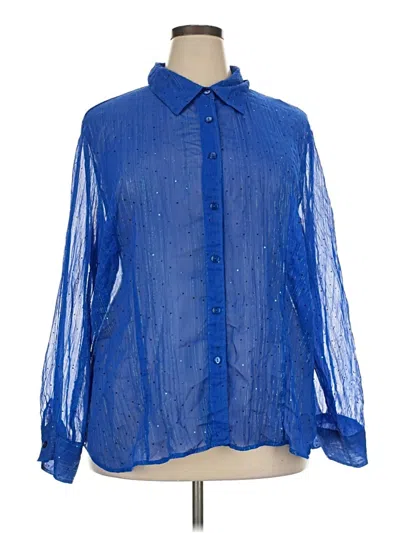 Pre-owned Elementz Long Sleeve Blouse In Blue