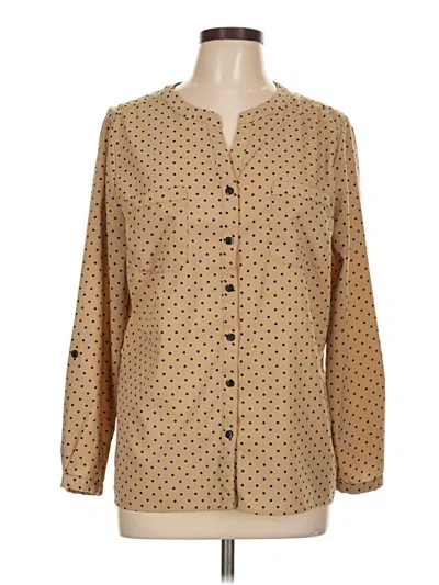 Pre-owned Elementz Long Sleeve Blouse In Brown