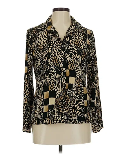 Pre-owned Elementz Long Sleeve Blouse In Gold