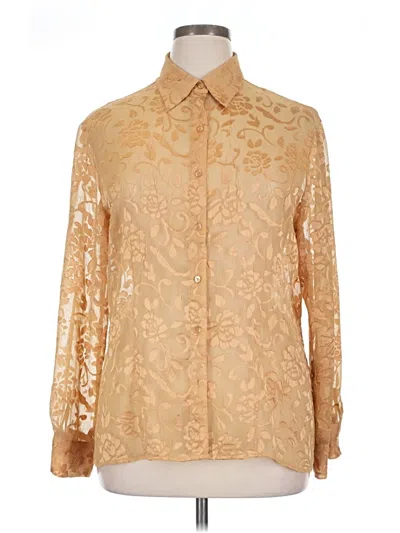 Pre-owned Elementz Long Sleeve Blouse In Gold