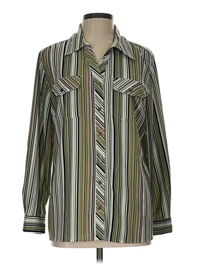 Pre-owned Elementz Long Sleeve Blouse In Green