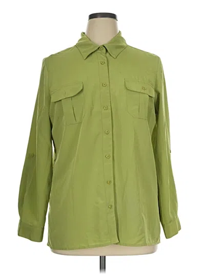 Pre-owned Elementz Long Sleeve Blouse In Green