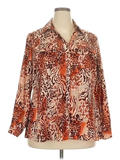 Pre-owned Elementz Long Sleeve Blouse In Orange