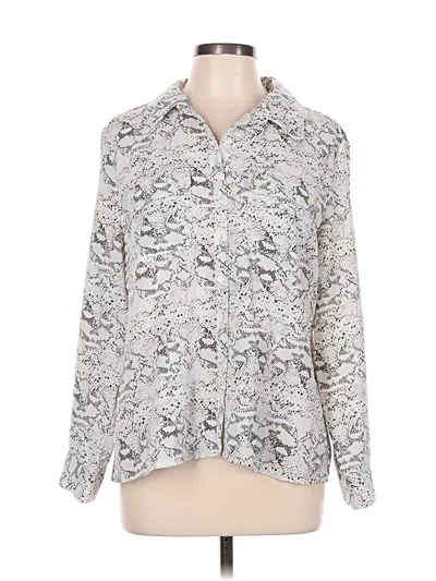 Pre-owned Elementz Long Sleeve Blouse In Silver