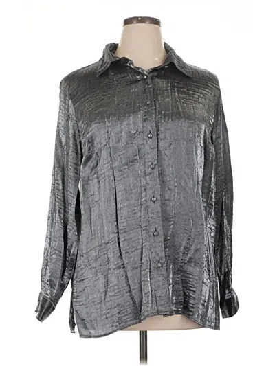 Pre-owned Elementz Long Sleeve Blouse In Silver