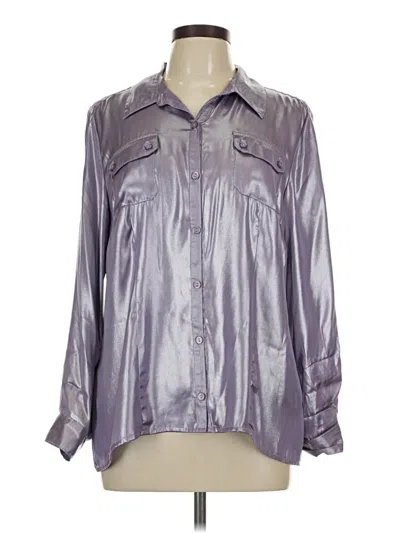 Pre-owned Elementz Long Sleeve Blouse In Silver
