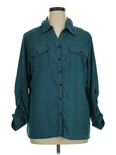 Pre-owned Elementz Long Sleeve Blouse In Teal