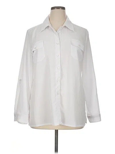 Pre-owned Elementz Long Sleeve Blouse In White