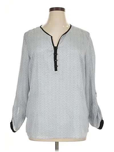 Pre-owned Elementz Long Sleeve Henley Shirt In Blue