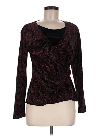 Pre-owned Elementz Long Sleeve Top Burgundy Cowl Neck Tops