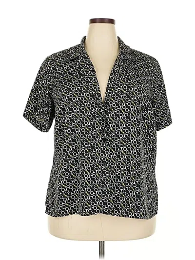 Pre-owned Elementz Short Sleeve Blouse In Black