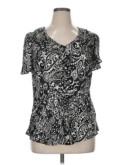 Pre-owned Elementz Short Sleeve Blouse In Black
