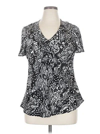Pre-owned Elementz Short Sleeve Blouse In Black