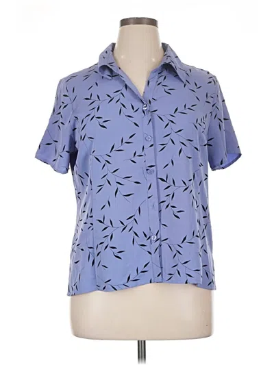 Pre-owned Elementz Short Sleeve Blouse In Blue